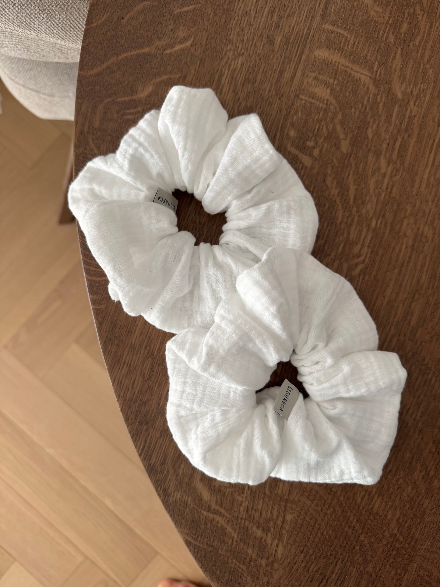 White scrunchie