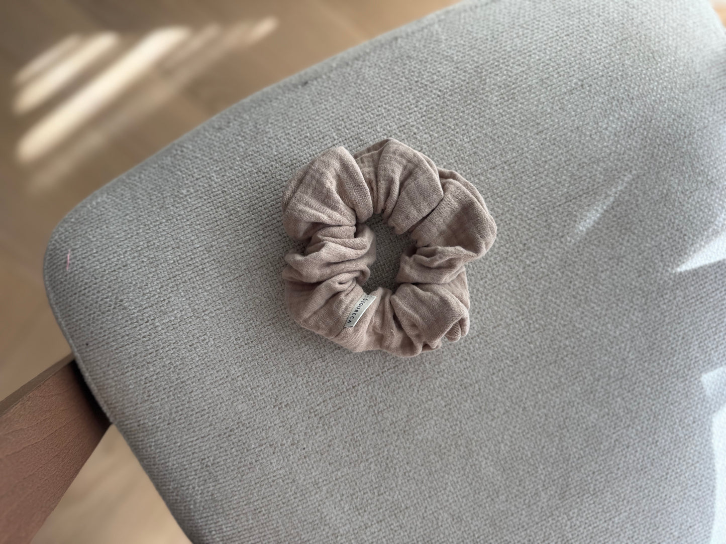Light beige scrunchie